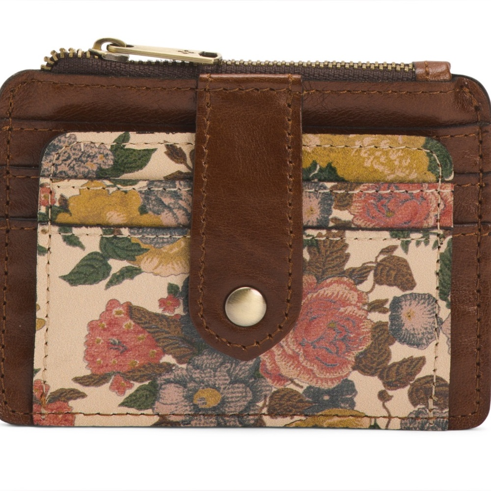🌸 Patricia Nash Leather Cassis ID Credit Card Case